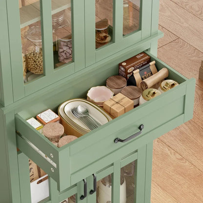 Cabinet with Glass Doors and Drawers