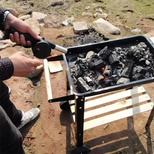 Hand-cranked Air Blower for BBQ Coals