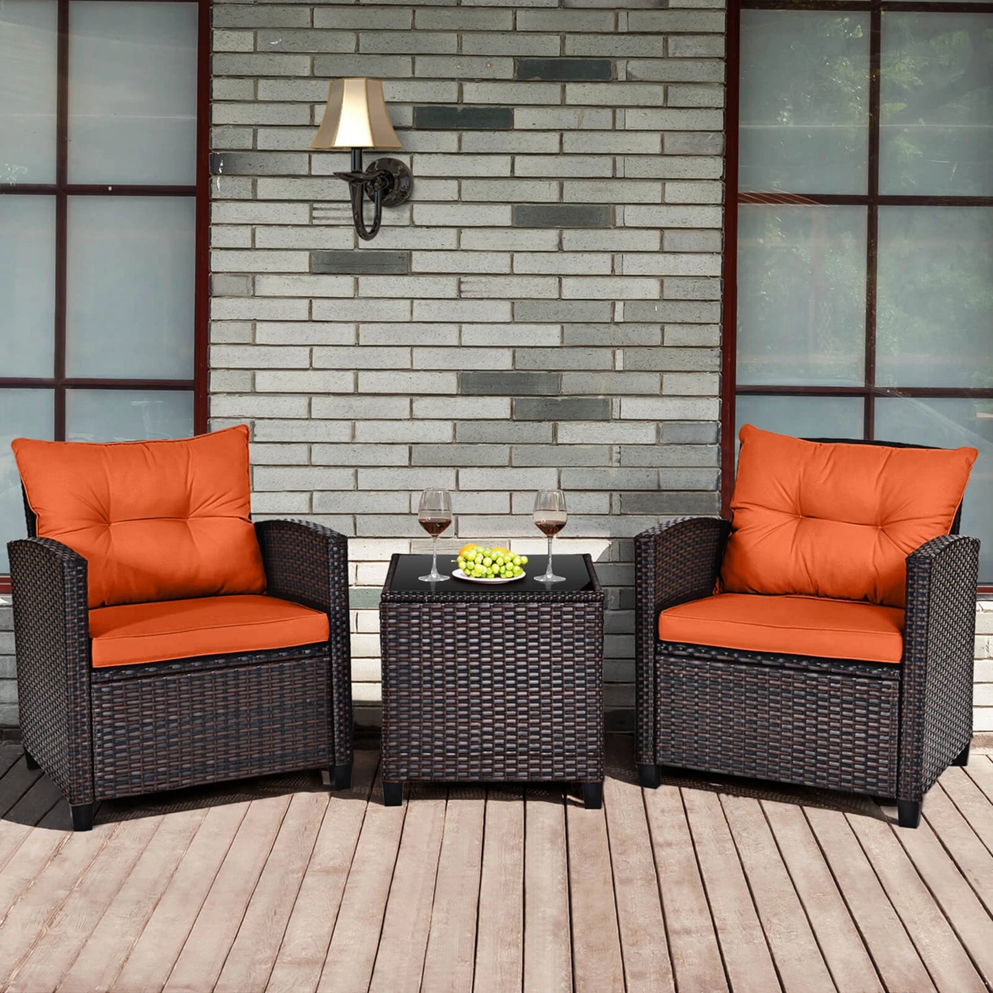 Rattan Furniture Set Orange