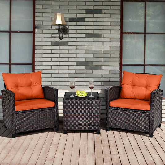 Rattan Furniture Set Orange