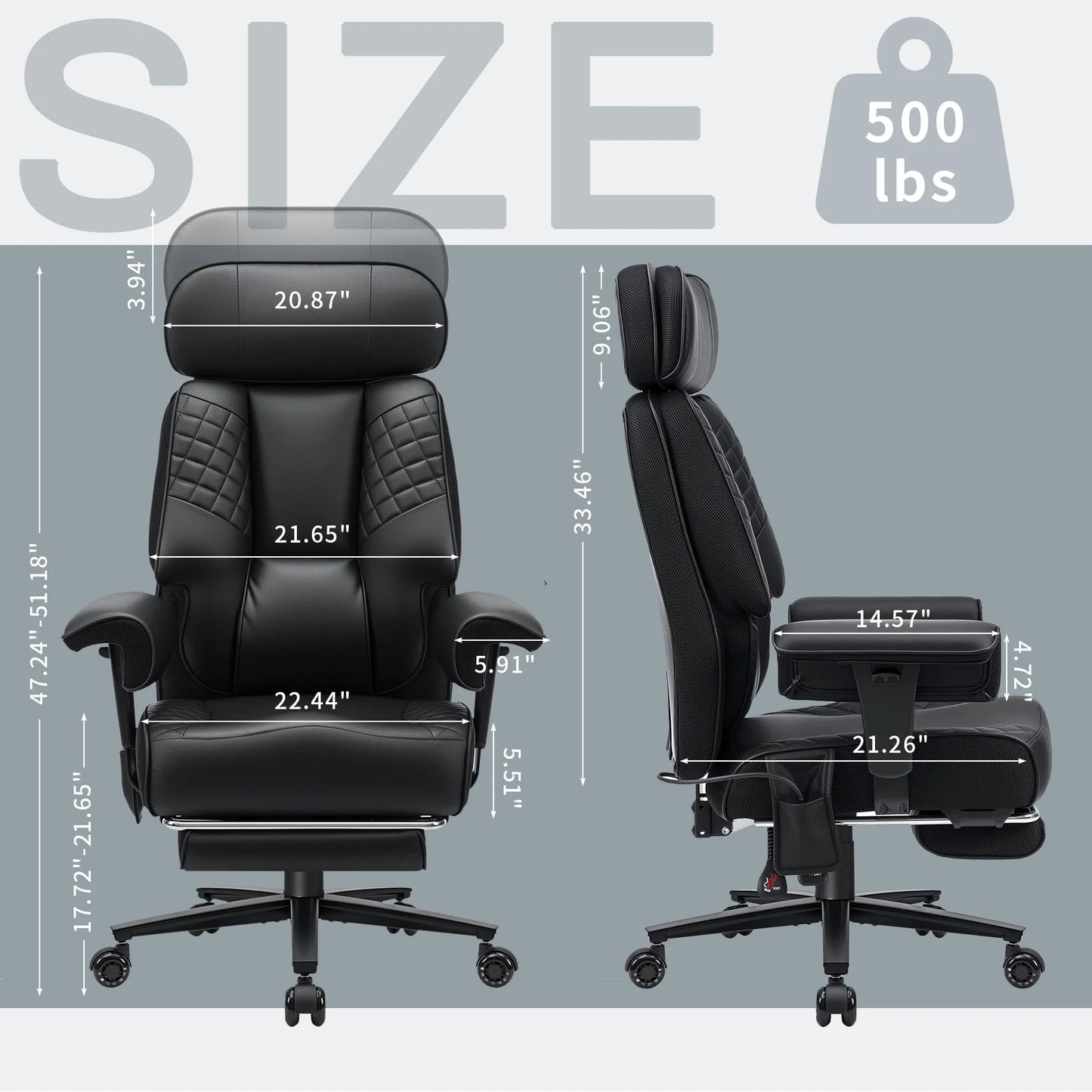Office Chair with Foot Rest and Waist Lumber Support