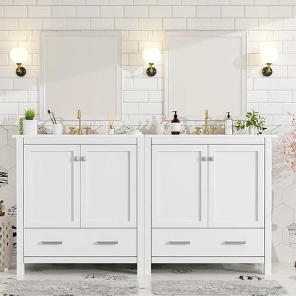 Double Sink Bathroom Vanity Solid Wood
