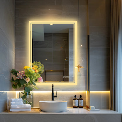 Mirror with Lights, Anti-Fog, & Dimmable