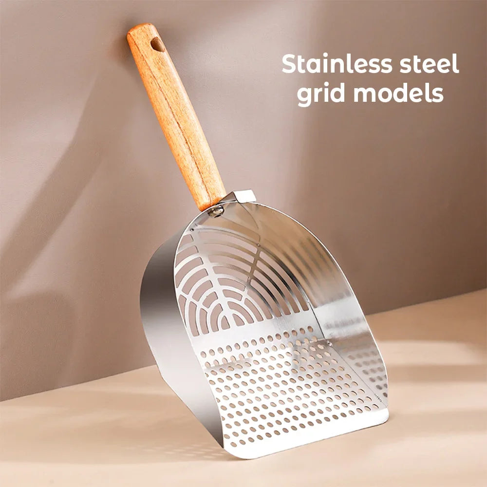 Steel Cat Litter Scoop Long Handle