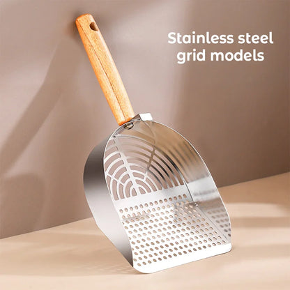 Steel Cat Litter Scoop Long Handle