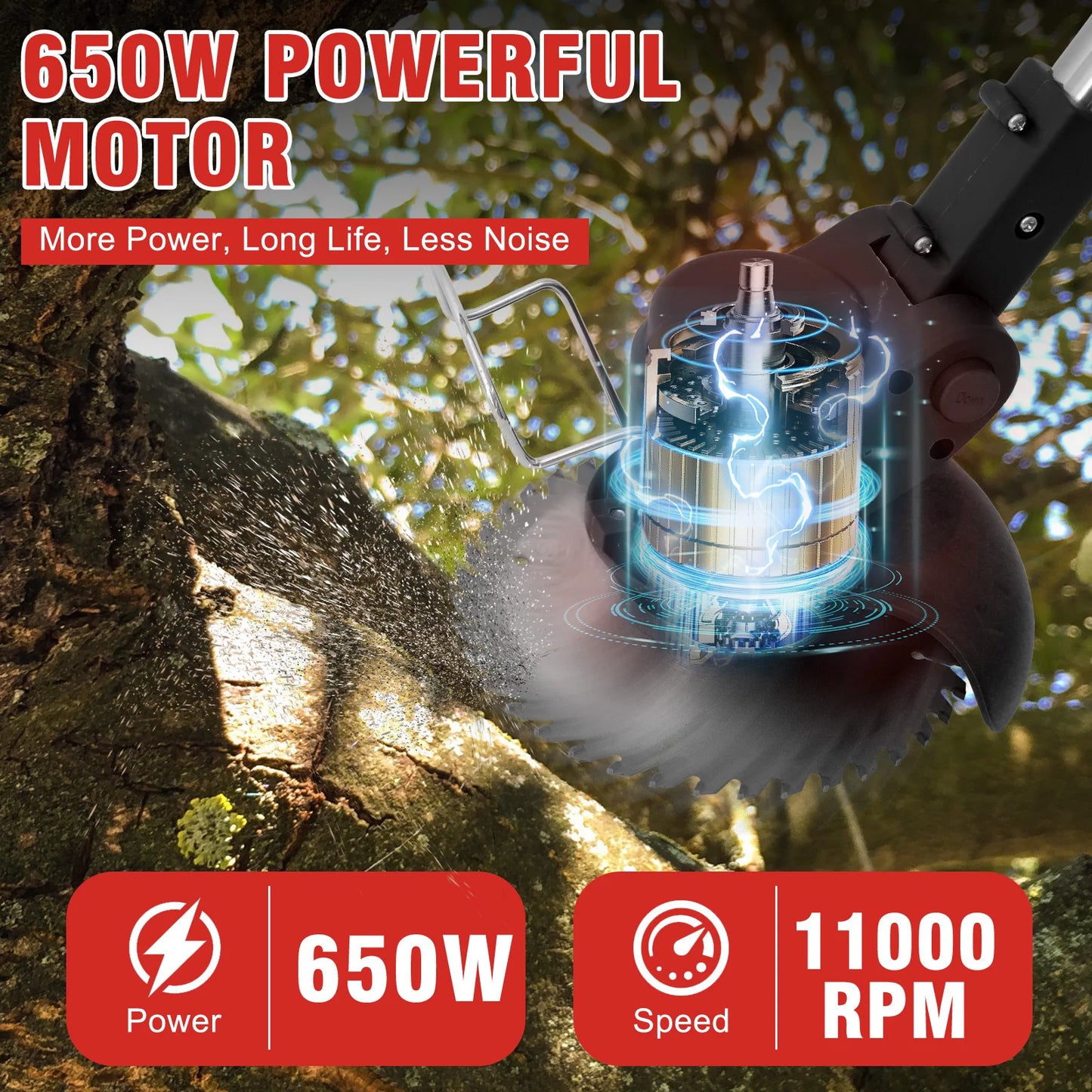 Electric Grass Trimmer Electric Lightweight with Battery Charger