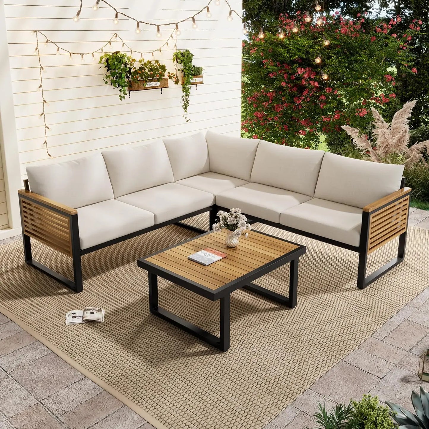 Outdoor Sofa Set with Coffee Table,