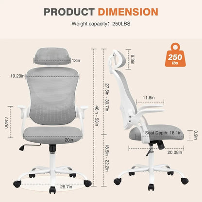 Office Chair, Ergonomic High-Back Mesh Rolling