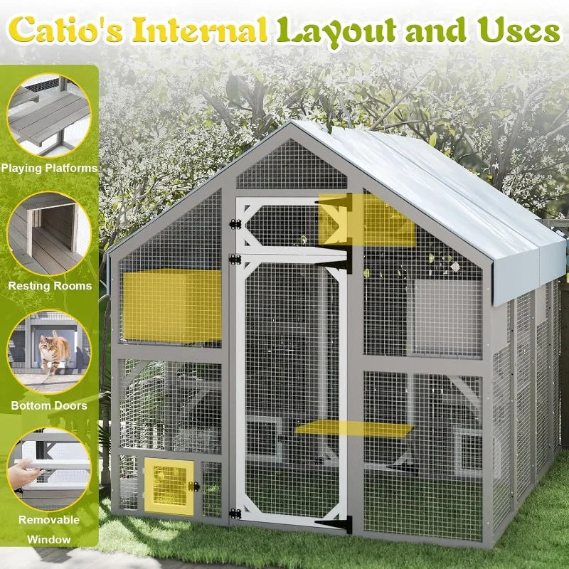 Outdoor Cat Enclosure, Walk in Cat House