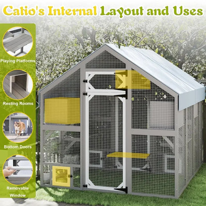 Outdoor Cat Enclosure, Walk in Cat House