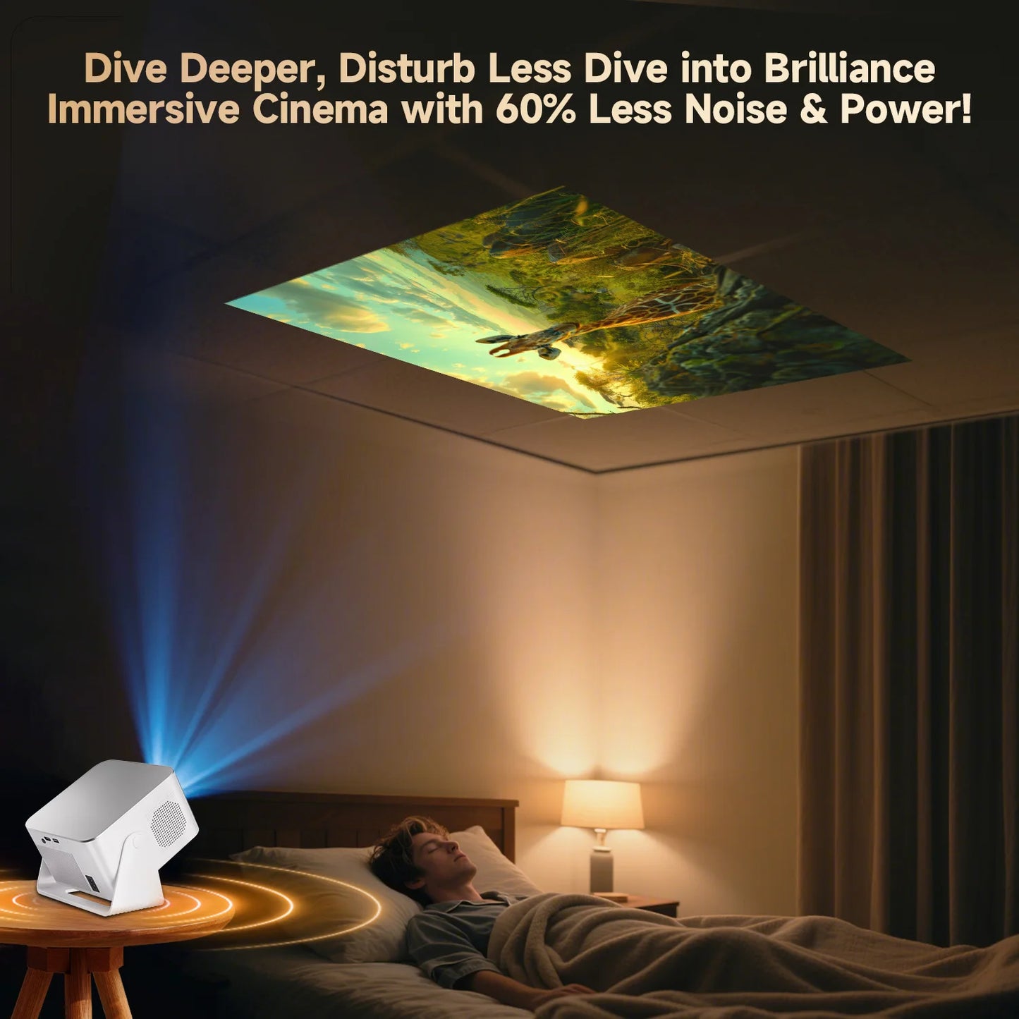 Portable Movie Projector Outdoor  With Wifi & BT