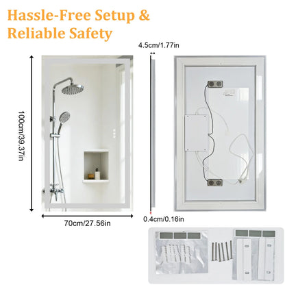 Bathroom Mirror Built-in Bluetooth Speaker, Anti-Fog