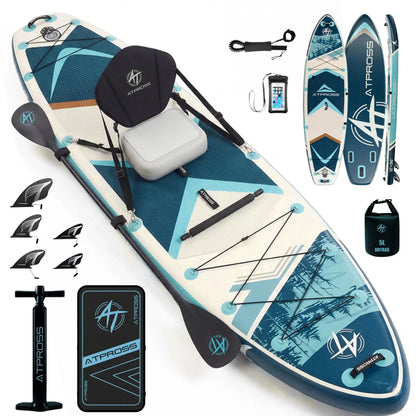 12'x36 Inflatable Paddle Board, 500lbs Extra Wide Stand Up Paddleboard for Adults with Premium SUP Accessories Kit & Backpack