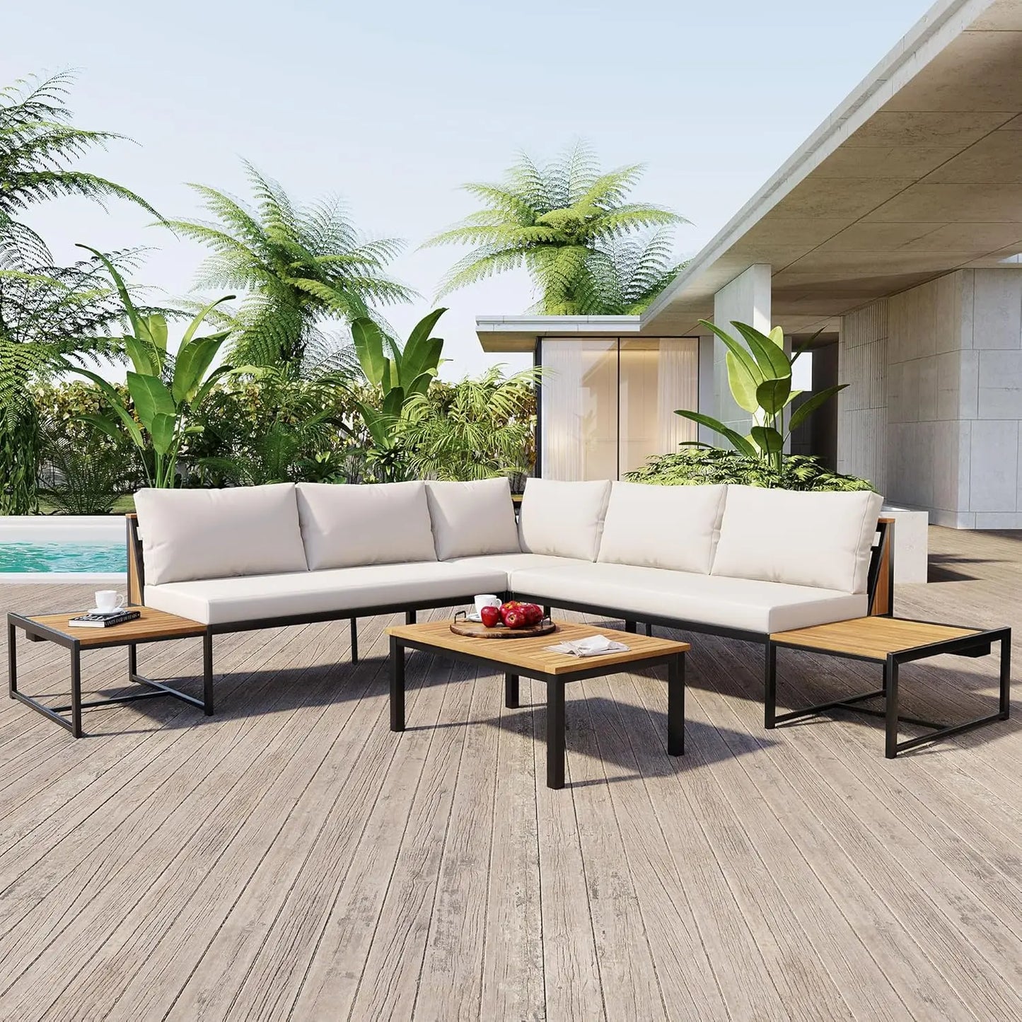 Outdoor Sofa Set with Coffee Table,