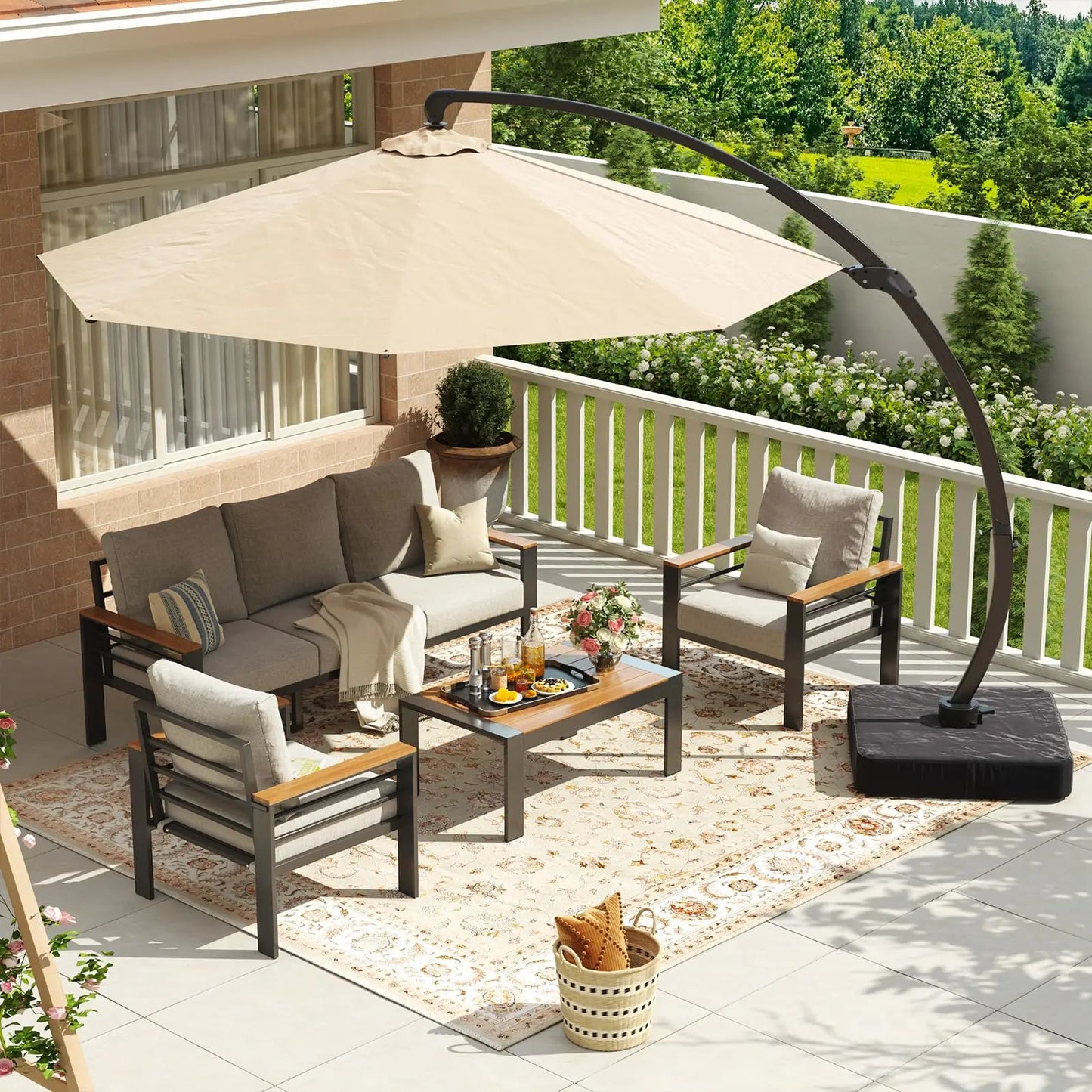 Patio Furniture Set Oversized Outdoor Sectional with, Coffee Table