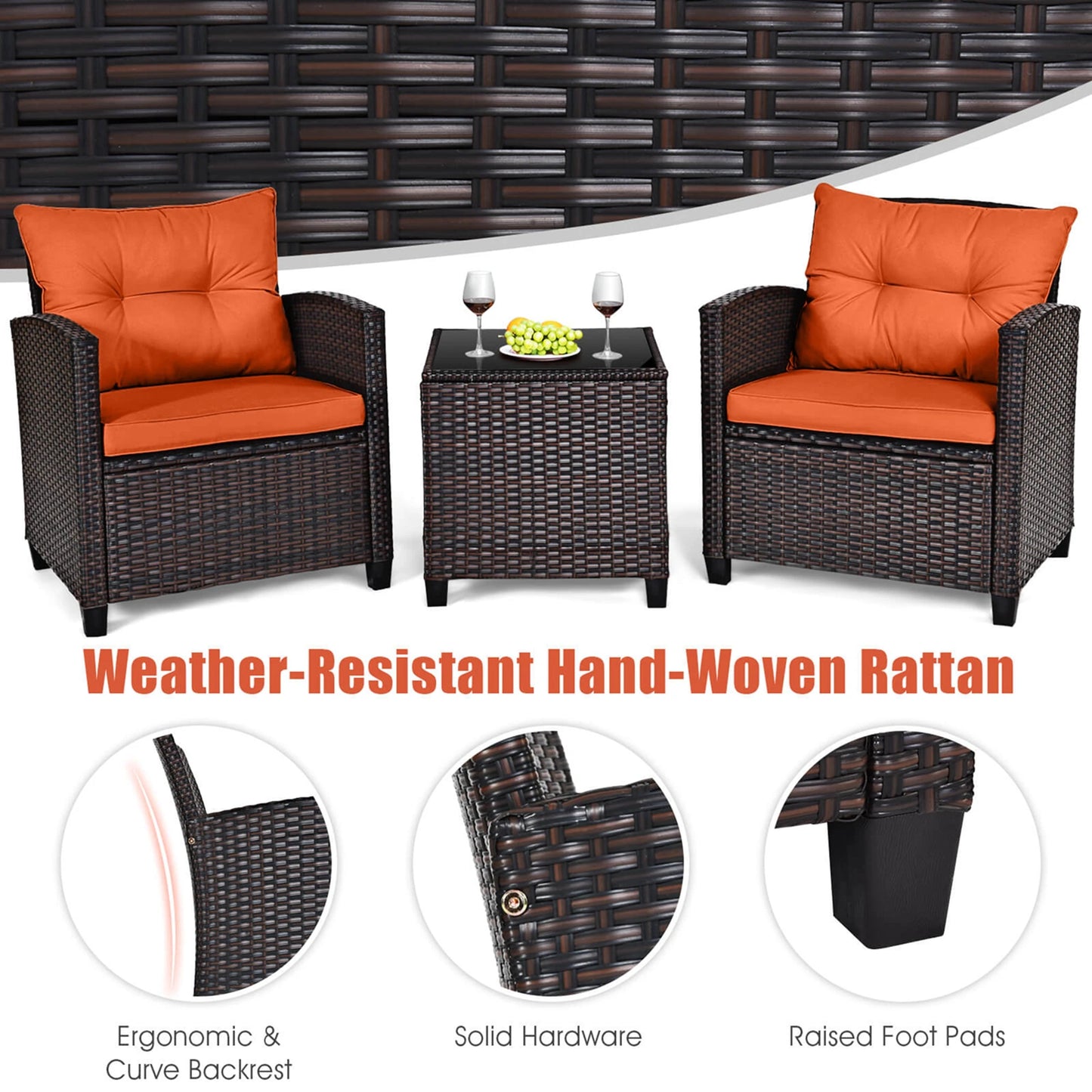 Rattan Furniture Set Orange