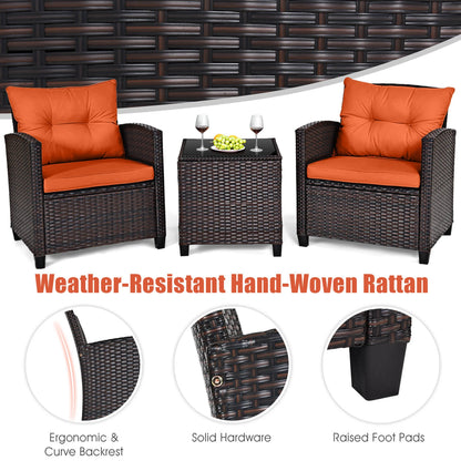 Rattan Furniture Set Orange