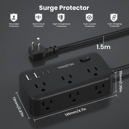 power strip surge protector with  USB-C Fast Charging Ports