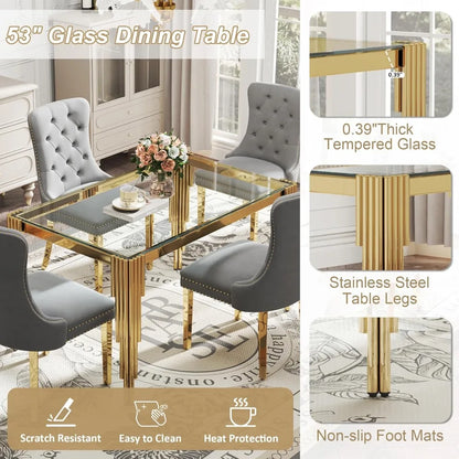 Glass Dining Table Set for 4