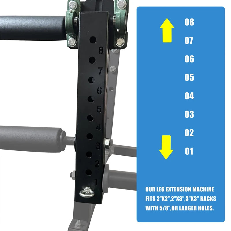 Power Rack Mounted Leg Extension & Curl