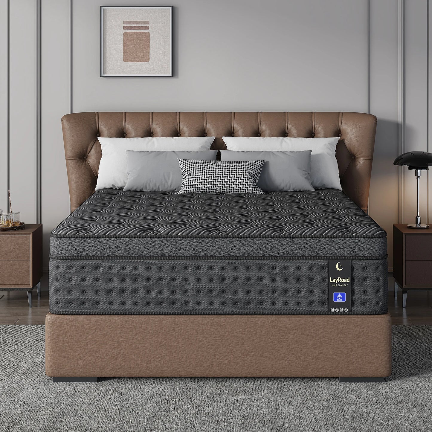 12"14"Twin Full Queen King Size Mattress in a Box Hybrid Spring Memory Foam,Euro Top Mattresses Medium Firm for Motion Isolat
