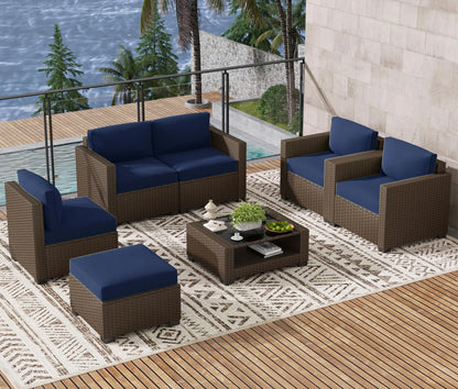 Outdoor Patio Furniture Set, Sectional Sofa, Wicker Rattan Patio Furniture