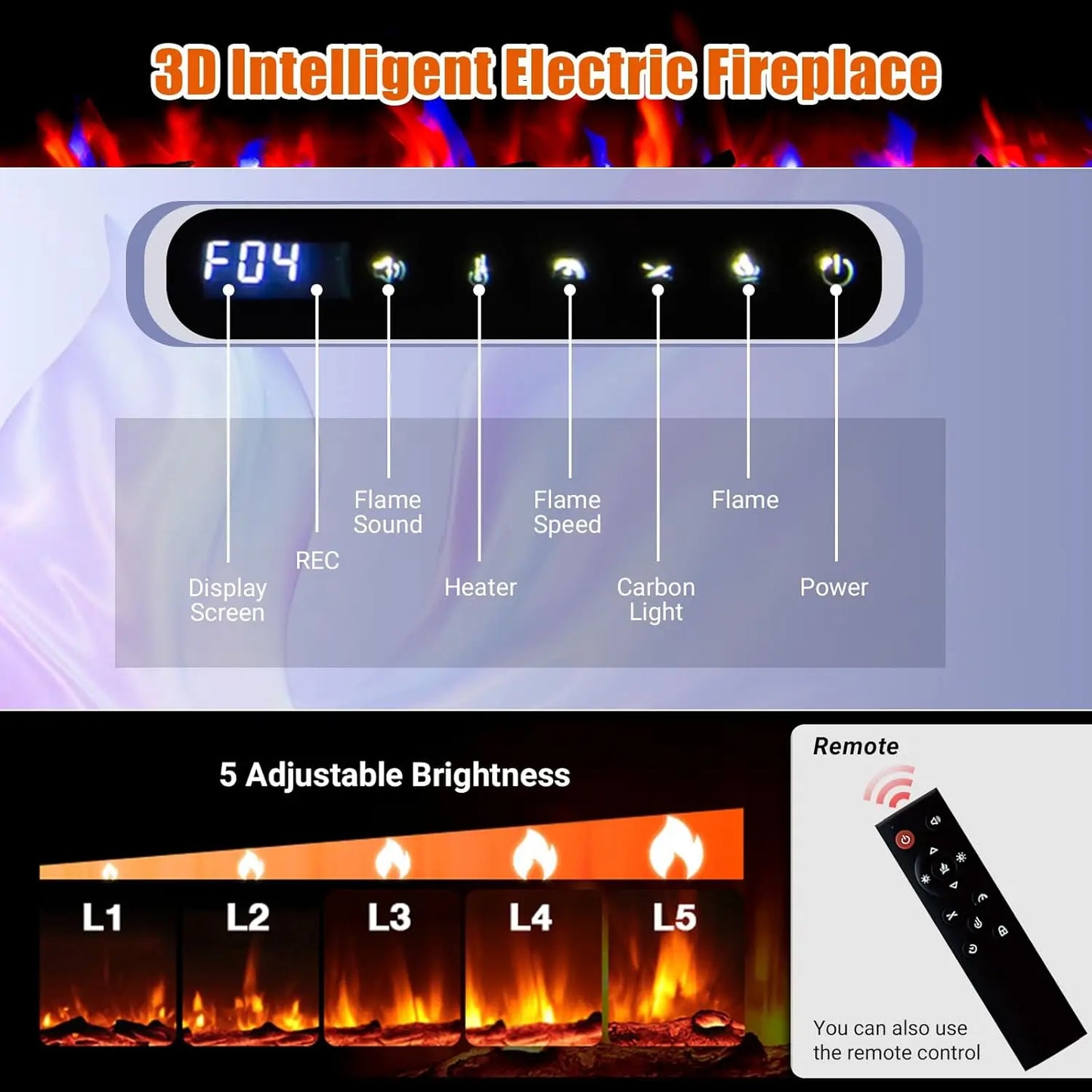 50 inch Electric Fireplace Heater