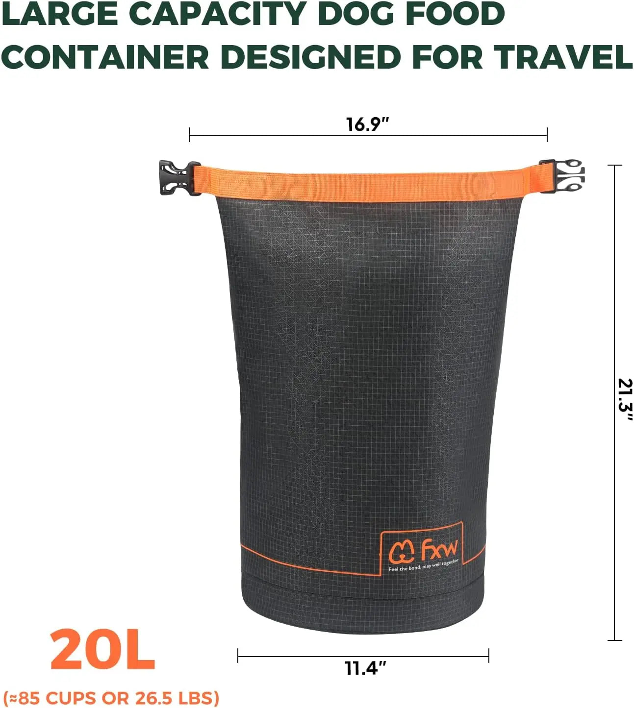 Pet Food Travel Bag, Perfect for RV Road Trips, Camping, Longterm Dog Boarding