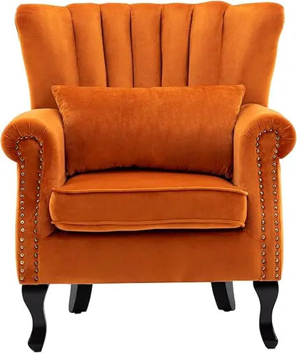Comfortable Single Sofa with Channel Back and Pillow