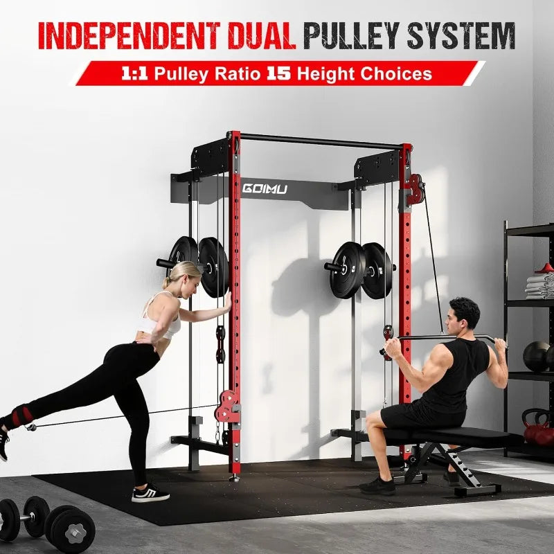 Squat Rack Dual Independent Pulley System