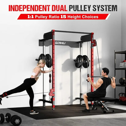Squat Rack Dual Independent Pulley System