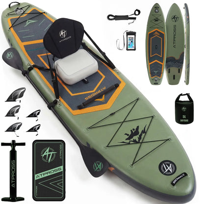 12'x36 Inflatable Paddle Board, 500lbs Extra Wide Stand Up Paddleboard for Adults with Premium SUP Accessories Kit & Backpack