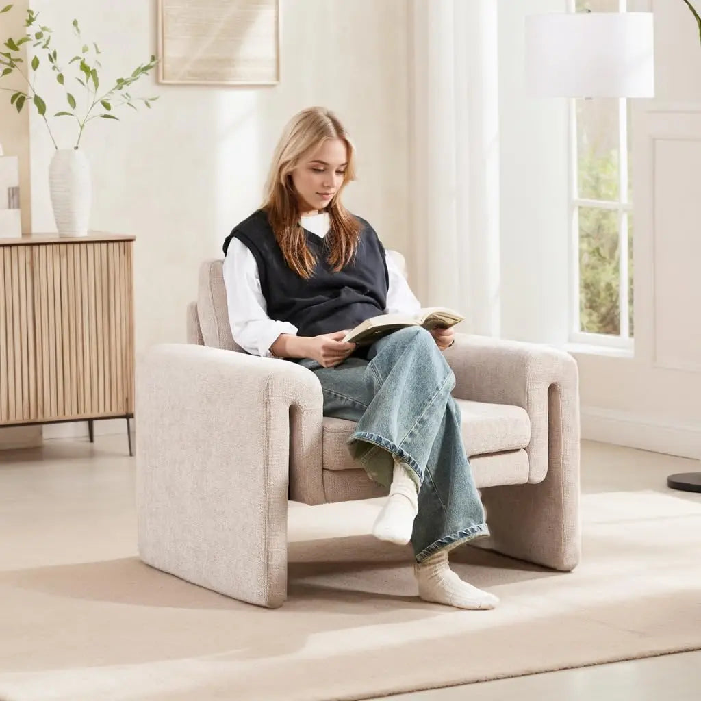 Side Chair, Scandinavian Style, Solid Wood Base