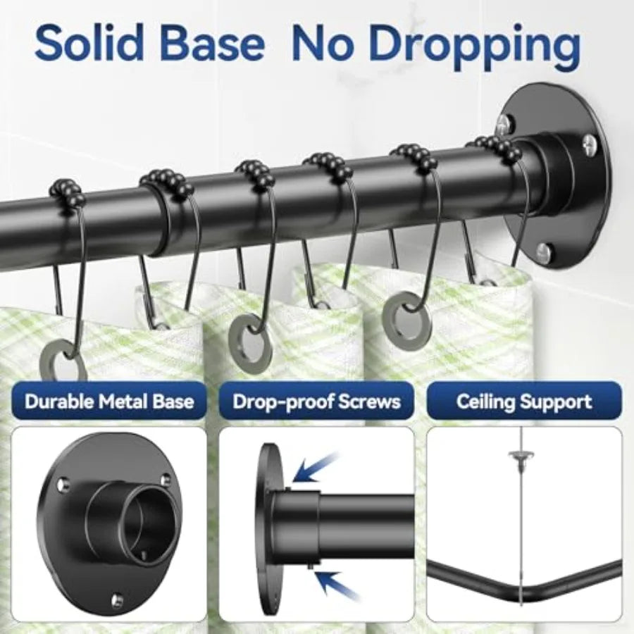 L Shaped Shower Curtain Rods Adjustable