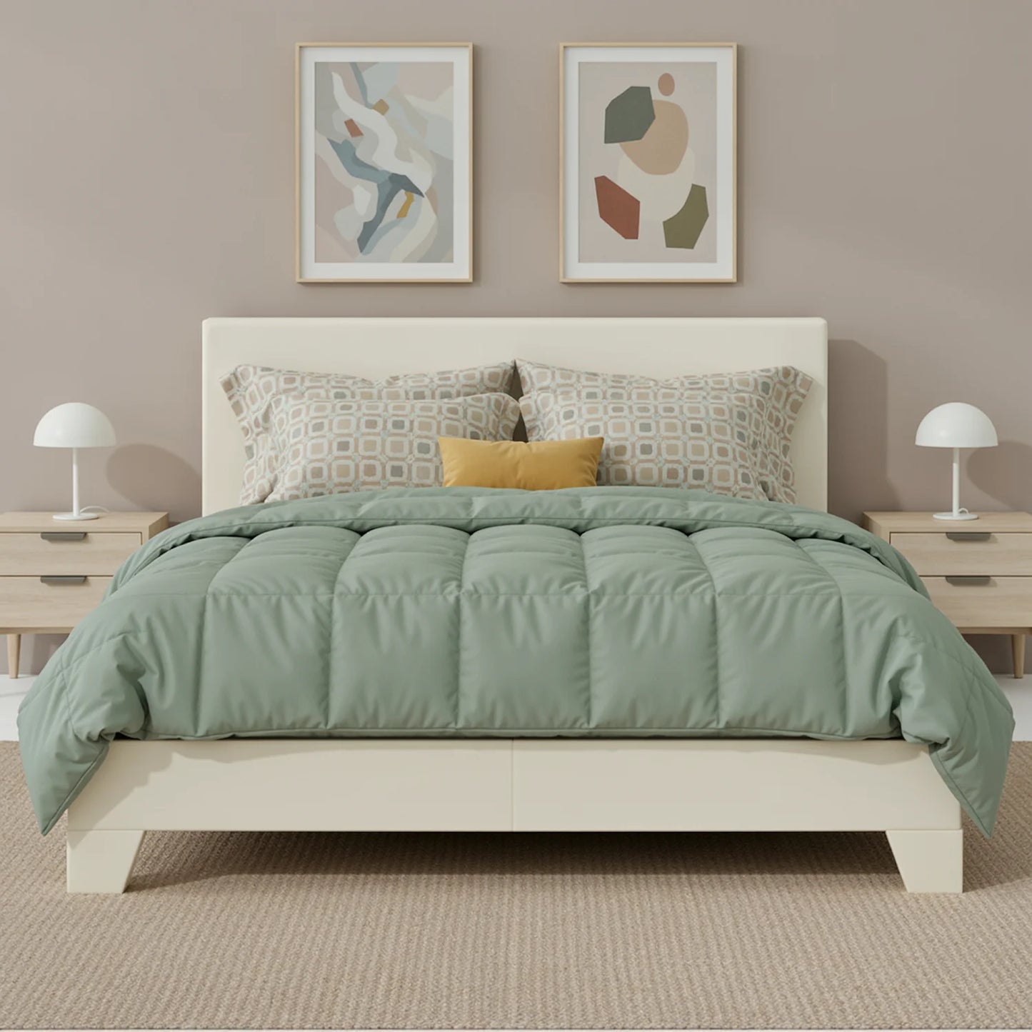 Upholstered Bed Frame with Adjustable Headboard