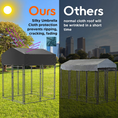 Outdoor Pet Kennel, With High Fence, & Roof
