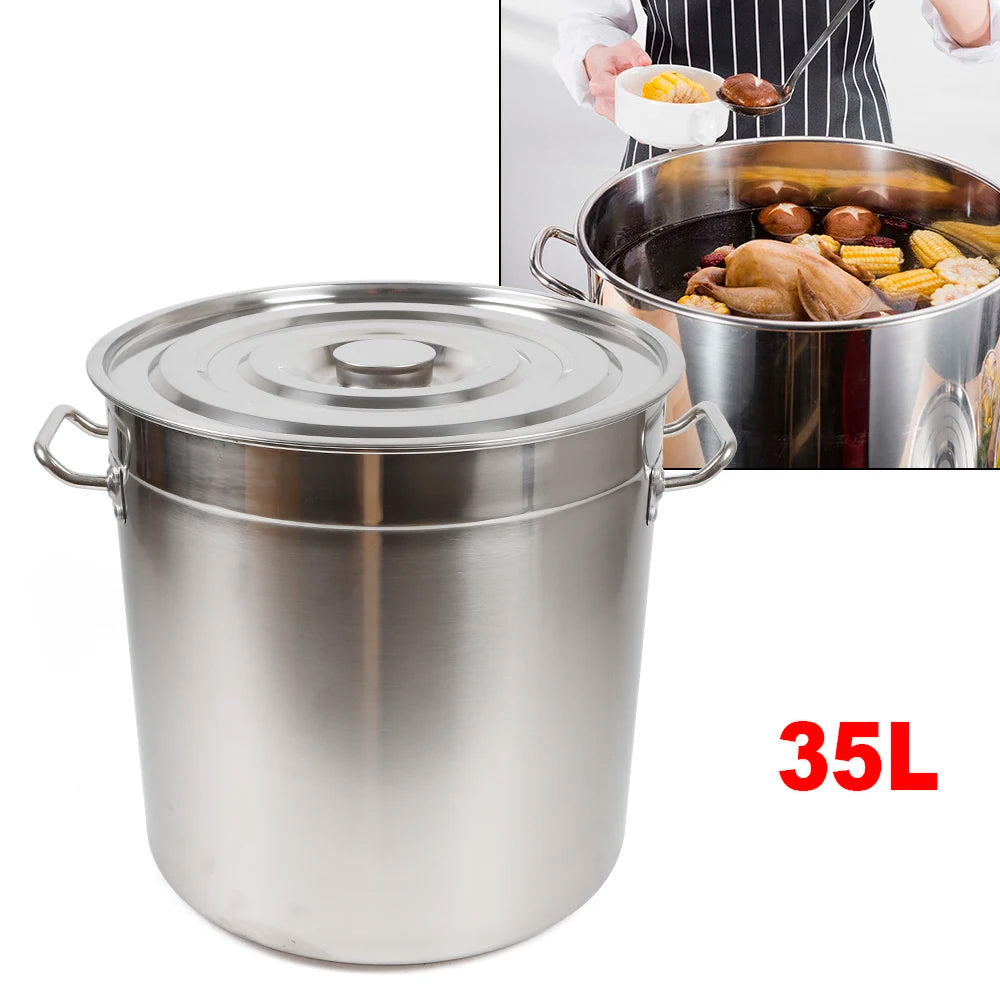 Stainless Steel Cooking Pot with Lid Handle
