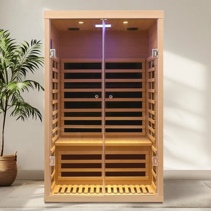 Two person indoor infrared sauna room