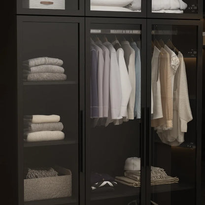 Wooden Large Wardrobe with Hanging Rod & shelves