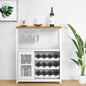 Wine Bar Cabinet With Adjustable Shelves & Glass Holders