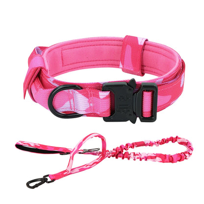 Tactical Dog Collar And Leash Set With Control Handle