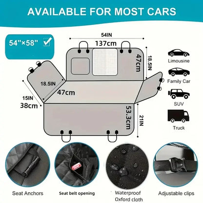 Car Seat Cover for Pets 100% Waterproof Scratch Proof Nonslip Durable Soft Back Seat Cover