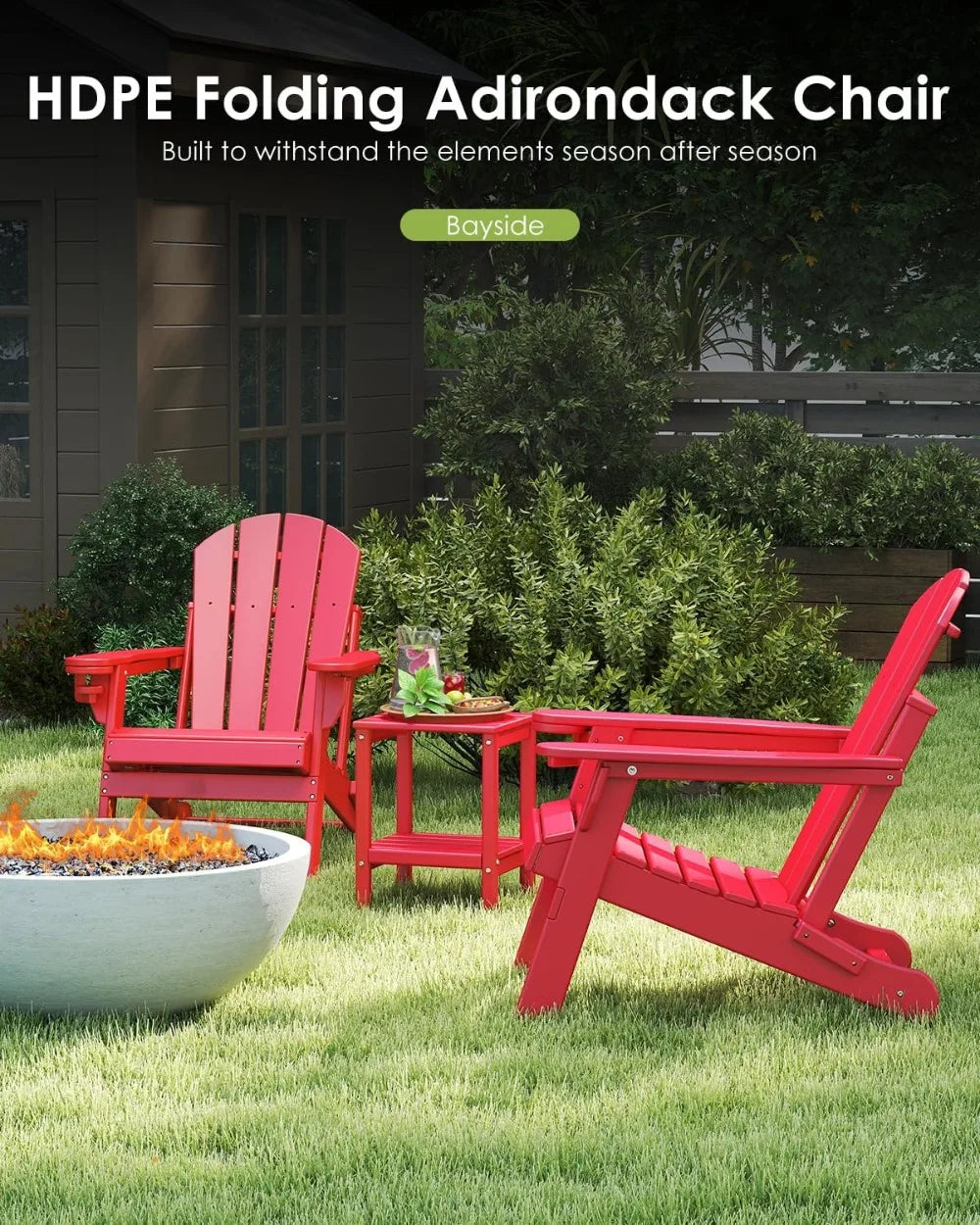 Foldable Adirondack Chairs Set of 2