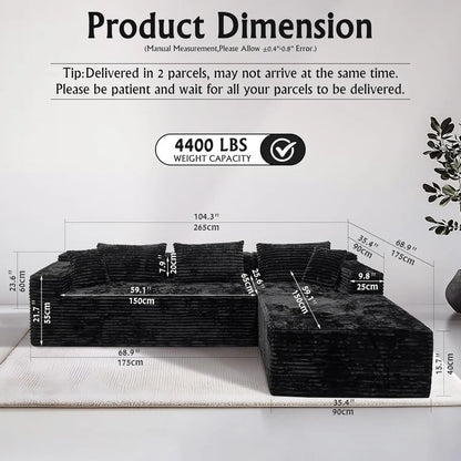 Sectional Couch with L-Shape Chaise