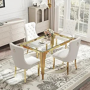 Glass Dining Table Set for 4