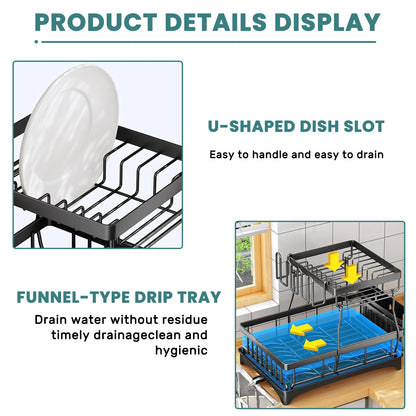 2-tier dish drying rack for countertops,
