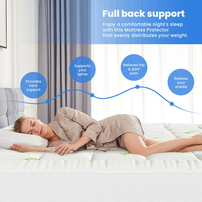 Bamboo Mattress Topper with Stretchable, Pockets, Breathable, and Cooling