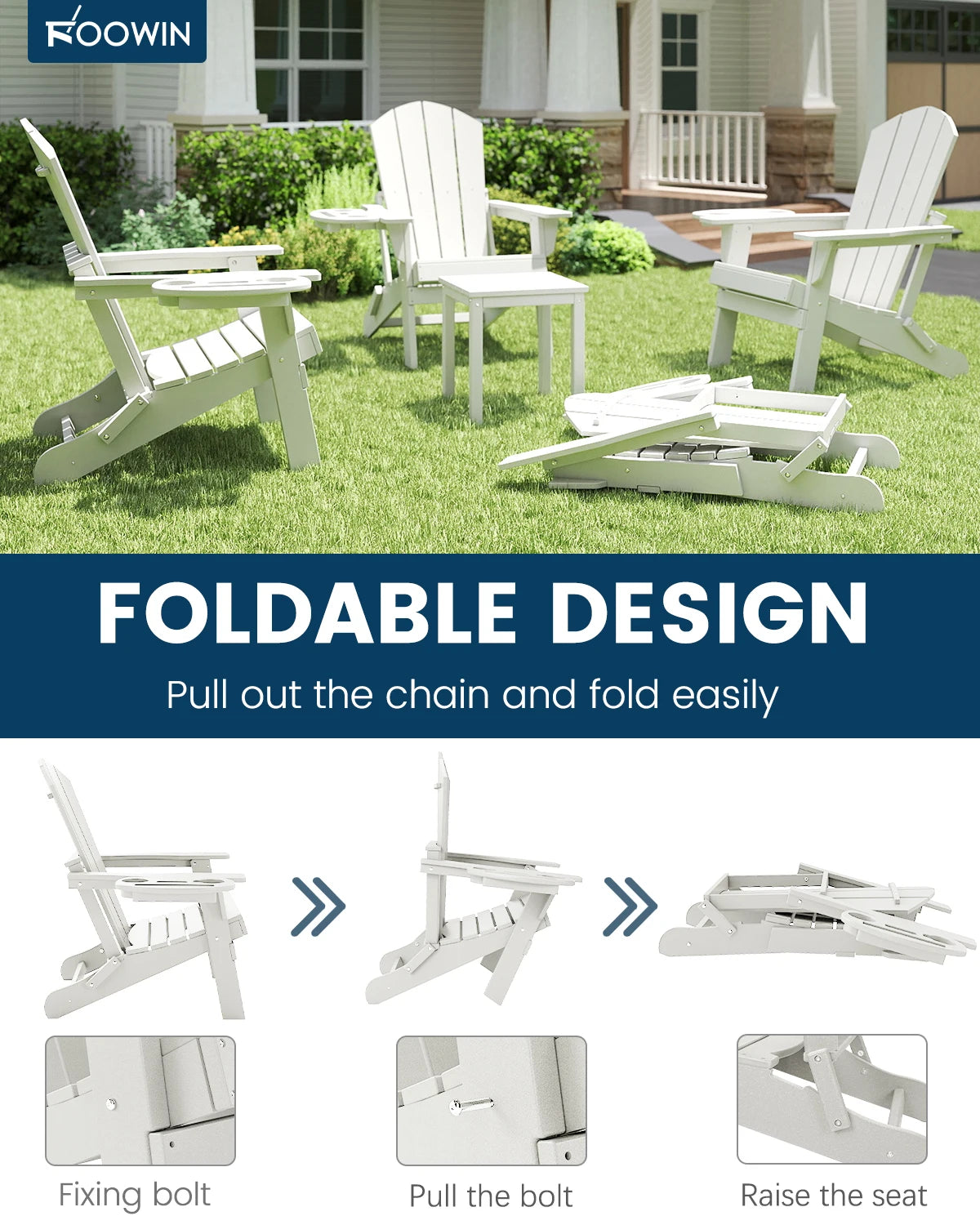 Folding Adirondack Chair Weather Resistant