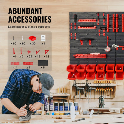 Parts Rack Organizer, with Wall Panels Hooks