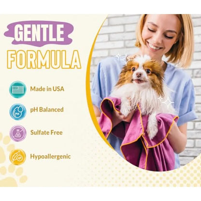 Shampoo and Conditioner for Itchy Skin Relief Puppy Shampoo for Sensitive Skin , Deodorizes and Detangles